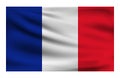 Realistic National flag of France.