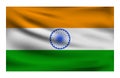 Realistic National flag of India.