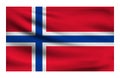 Realistic National flag of Norway.