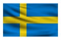 Realistic National flag of Sweden.