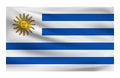 Realistic National flag of Uruguay.