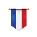 Realistic national france flag mockup for design element