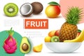 Realistic Natural Fruits Composition