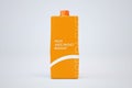 Realistic natural juice carton tetra pack mockup