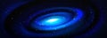 Realistic neon blue circular motion in outer space Royalty Free Stock Photo