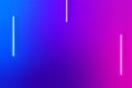 Realistic Neon Electric Lamps. Blue, Purple and Pink led lamps hanging on the wall. Royalty Free Stock Photo