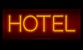 Realistic neon Hotel inscription