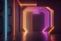 realistic neon light background. generative ai