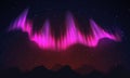 Realistic northern pink lights, Night sky and amazing polar lights vector