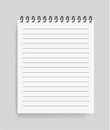 Realistic notebook in mockup style. Blank notepad with spiral. Template of empty notepad with lines. vector eps10