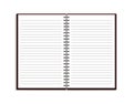 Realistic notebook in mockup style. Blank notepad with spiral. Template of empty notepad with lines on white background. vector e