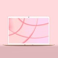 Realistic notebook on pink background. vector illustration Royalty Free Stock Photo