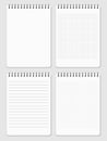 Realistic notebooks page collection - lined and dots notebook Royalty Free Stock Photo