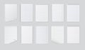 Realistic notebooks sheets. Lined, checkered and paper binder page for memo pads