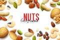 Realistic Nuts Background Royalty Free Stock Photo