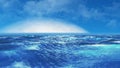 Realistic Ocean on Exoplanet, Abstract Background 3D rendering