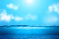 Realistic ocean underwater view, in the sunshine. Royalty Free Stock Photo