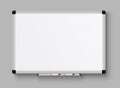Realistic office Whiteboard. Empty whiteboard with marker pens - stock vector
