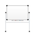 Realistic office Whiteboard. Empty whiteboard with marker pens. Vector stock illustration Royalty Free Stock Photo