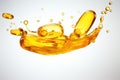 Realistic oil or juice liquid splash, beverage swirl with transparent wave flow. Royalty Free Stock Photo