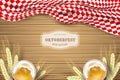 realistic oktoberfest background vector design illustration