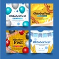 realistic oktoberfest banner collection vector design illustration