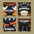 realistic oktoberfest banner collection vector design illustration