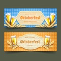realistic oktoberfest banners set vector design illustration