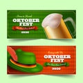 realistic oktoberfest banners set vector design illustration