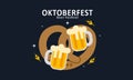 Realistic oktoberfest beer festival background can used for poster template