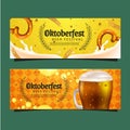 realistic oktoberfest horizontal banners set vector design illustration