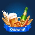 realistic oktoberfest vector design illustration