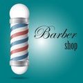 Realistic old fashioned vintage glass barber shop pole