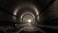 Realistic old subway metro tunnel