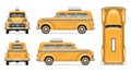 Realistic old taxi car Royalty Free Stock Photo