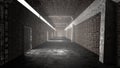 Realistic old tunnel or old prison corridor Royalty Free Stock Photo