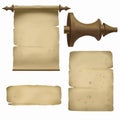 Realistic old vintage scroll background in vector. Antique paper texture. Using for game design Royalty Free Stock Photo