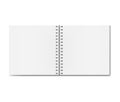 Realistic opened square sketchbook mockup