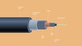 Realistic optical fiber underwater cable structure network communication technology connecting element