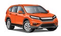Realistic orange car sport two tone luxury transportation background vector Royalty Free Stock Photo