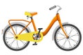 Realistic orange childrens bike for boys