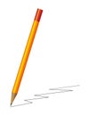 Realistic orange pencil