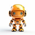 Realistic Orange Robot Clipart With Dynamic Color Contrasts