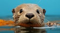 Realistic Otter Portrait In Cinema4d: Hyper-realistic Detailing And Punctuated Caricature