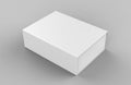 Realistic Package Cardboard Sliding Box on grey background. For small items, matches, and other things. 3d render illustration Royalty Free Stock Photo