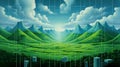 Realistic Surreal Green Technology Painting In Ultra Hd By Magritte