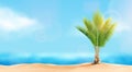 Realistic Palm tree background template