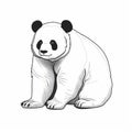 Hyper-realistic Panda Bear Drawing: Vector Cartoon Illustration