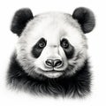 Realistic Panda Portrait Tattoo Drawing With High Contrast