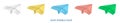 Realistic paper airplane icon. Sending messages and delivering e-mail. Travel design element. Easy editable color vector